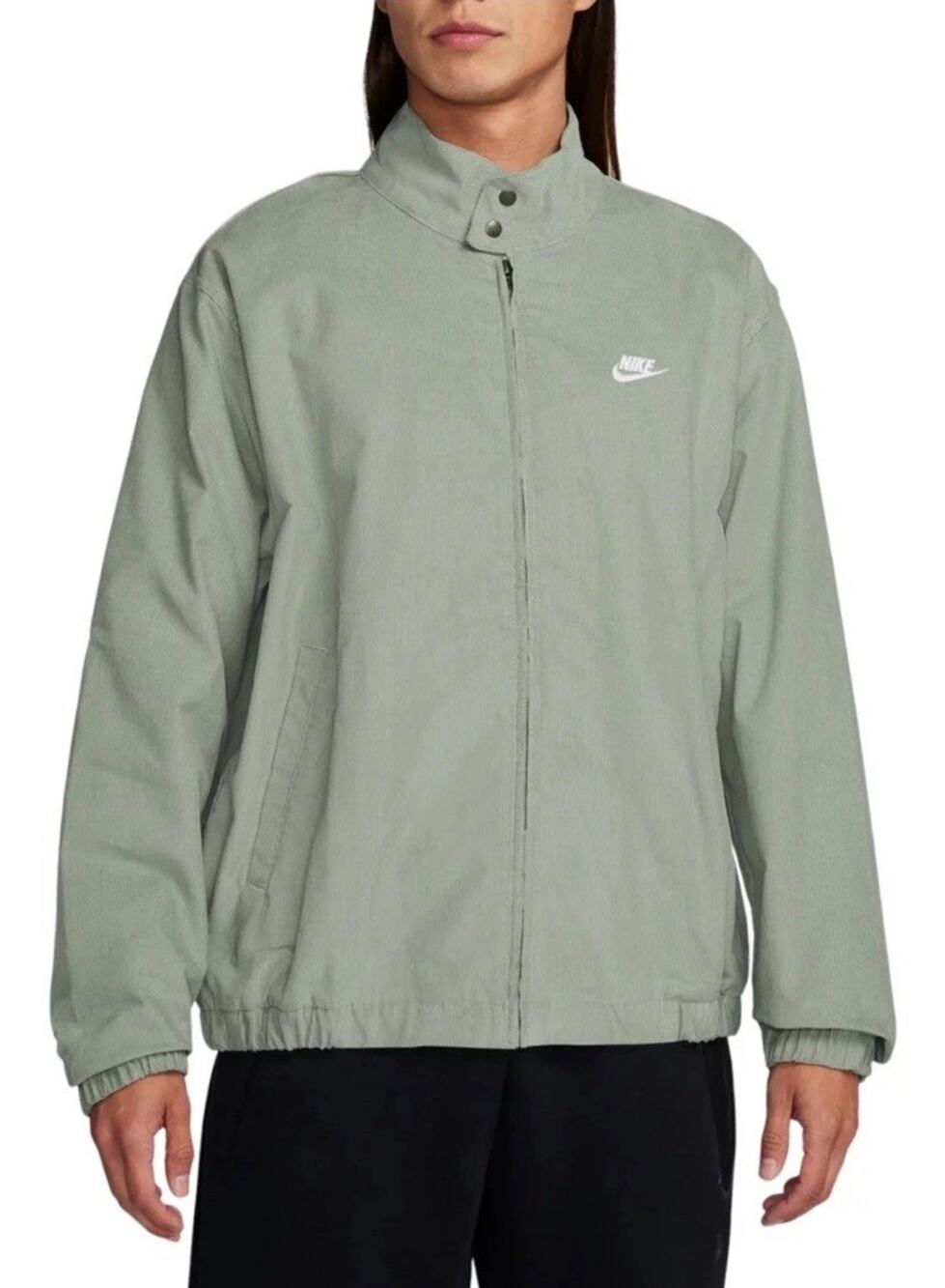 Nike Sportswear Club Corduroy Harrington Jacket Mens Size Lg Green FZ0631-370